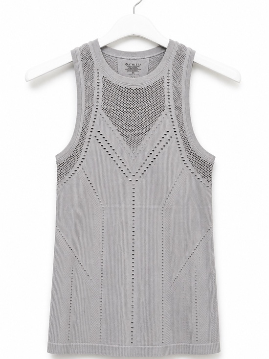 Athleta Tops - Athleta Seamless Mesh Tank XS Gray Ventilated Performance Top